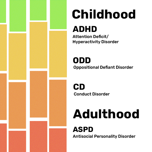 Illustration of the different tiers of disorders across lifetime